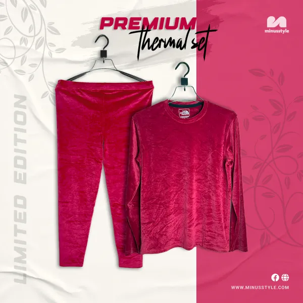 Velvet Thermal Set- Maroon